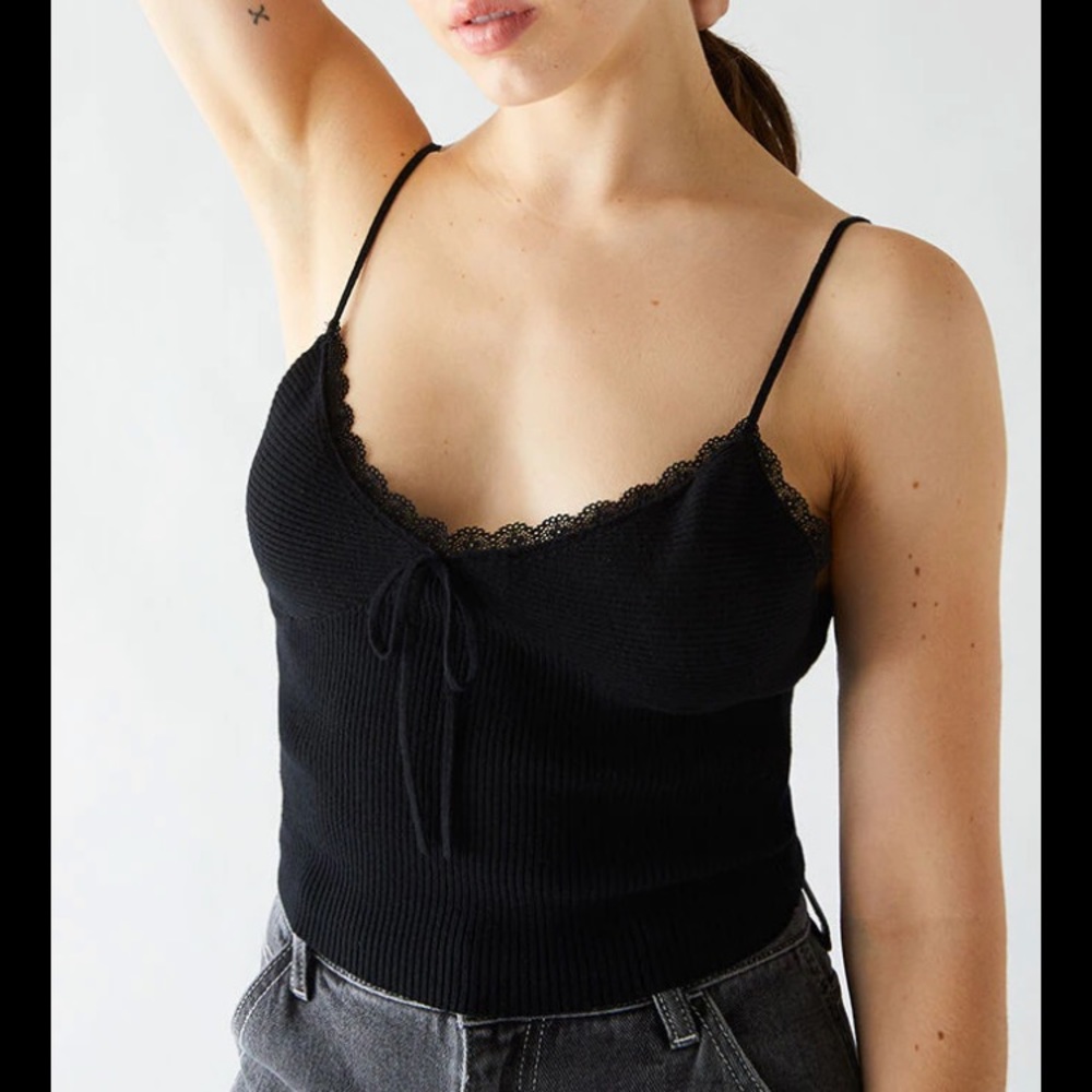 NWT LA HEARTS Long Sleeve Tie Front Bustier Top